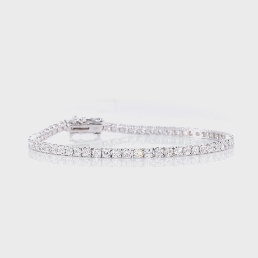 3.00 CTW AGI Certified Lab-Grown Diamond Tennis Bracelet in 14K Yellow or White Gold – G/VS Clarity