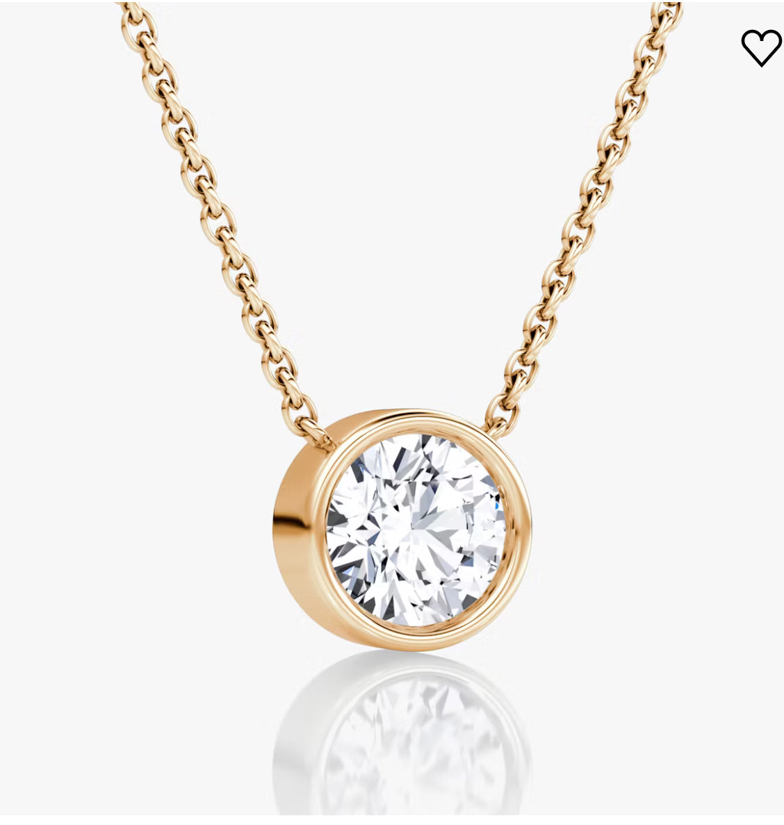 AGI Certified 1.00 Ctw Bezel Set Round Lab Grown Diamond Pendant - G/VS Clarity in Choice of 14K White or Yellow Gold