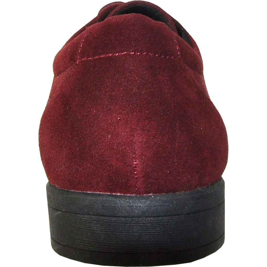 VANGELO Men Dress Shoe KING-4 Oxford Formal Tuxedo for Prom and Wedding Burgundy