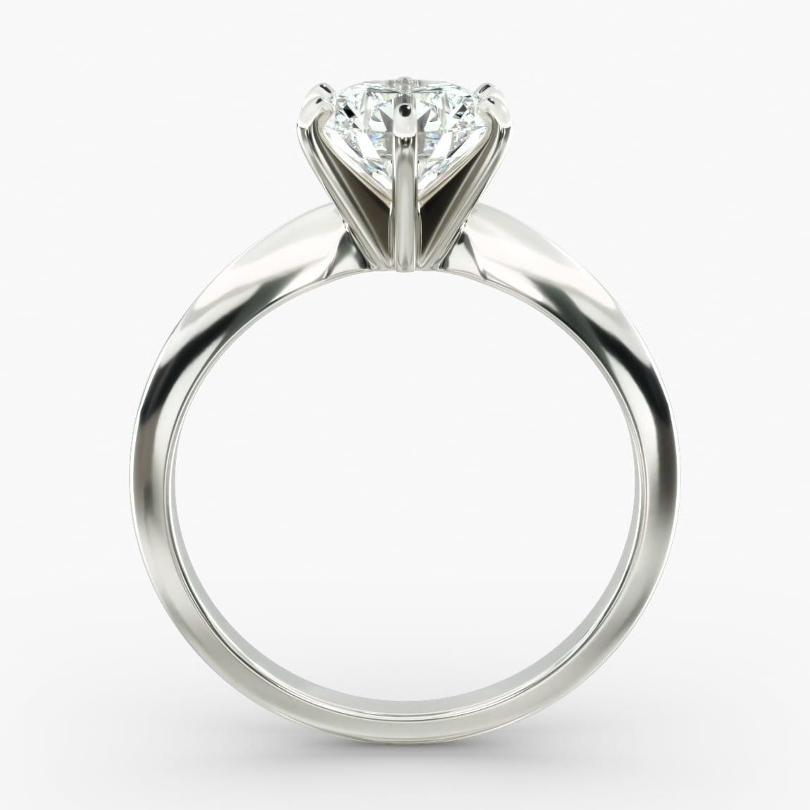 3.00 CTW AGI Certified Round Lab Grown Diamond Six Prong Solitaire Engagement Ring - F-VS Clarity in 14K White Gold