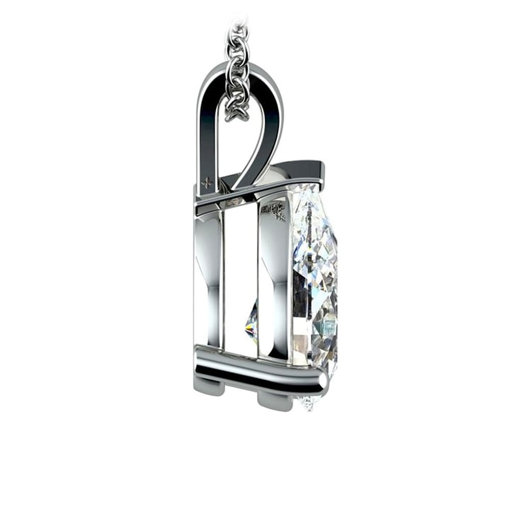 2.00 CTW AGI Certified Pear-Cut Lab-Grown Diamond (F/VS) Pendant in 14K White Gold