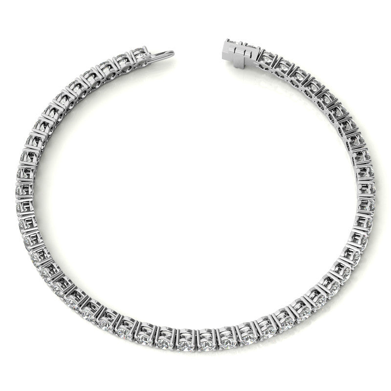 2ctw Lab Created Moissanite Tennis Bracelet - Sterling Silver, 7" Length, White or 14K Gold Plated
