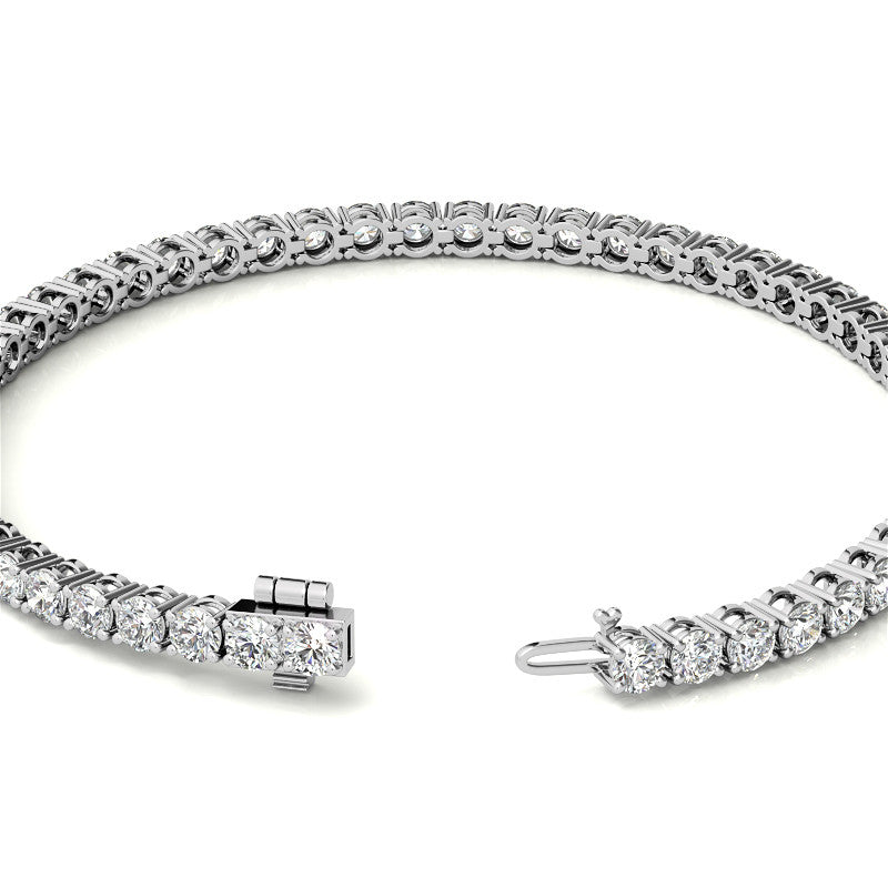 6ctw Lab Created Moissanite Tennis Bracelet - 3mm Stones - Choice of White or 14K Gold Plated Finish