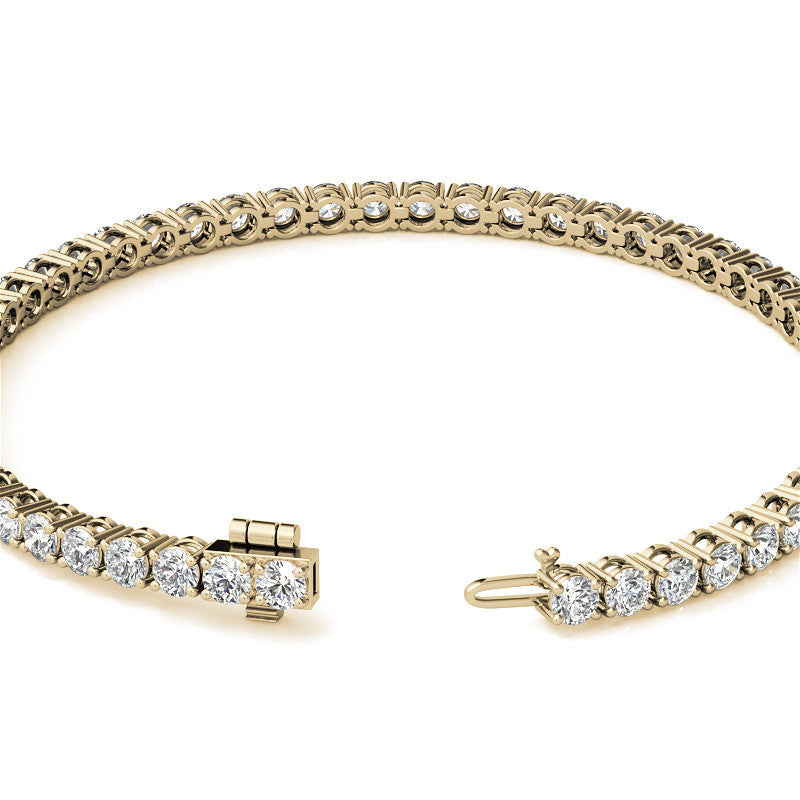 6ctw Lab Created Moissanite Tennis Bracelet - 3mm Stones - Choice of White or 14K Gold Plated Finish