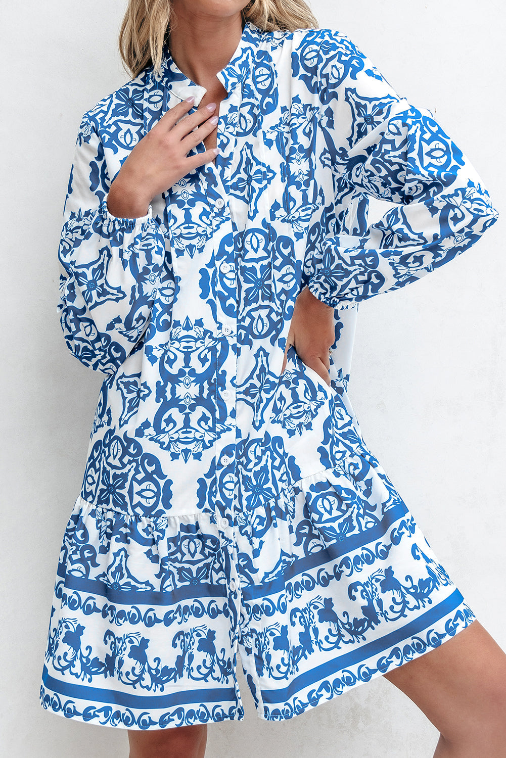 Adalynn Tribal Button Up Loose Mini Dress