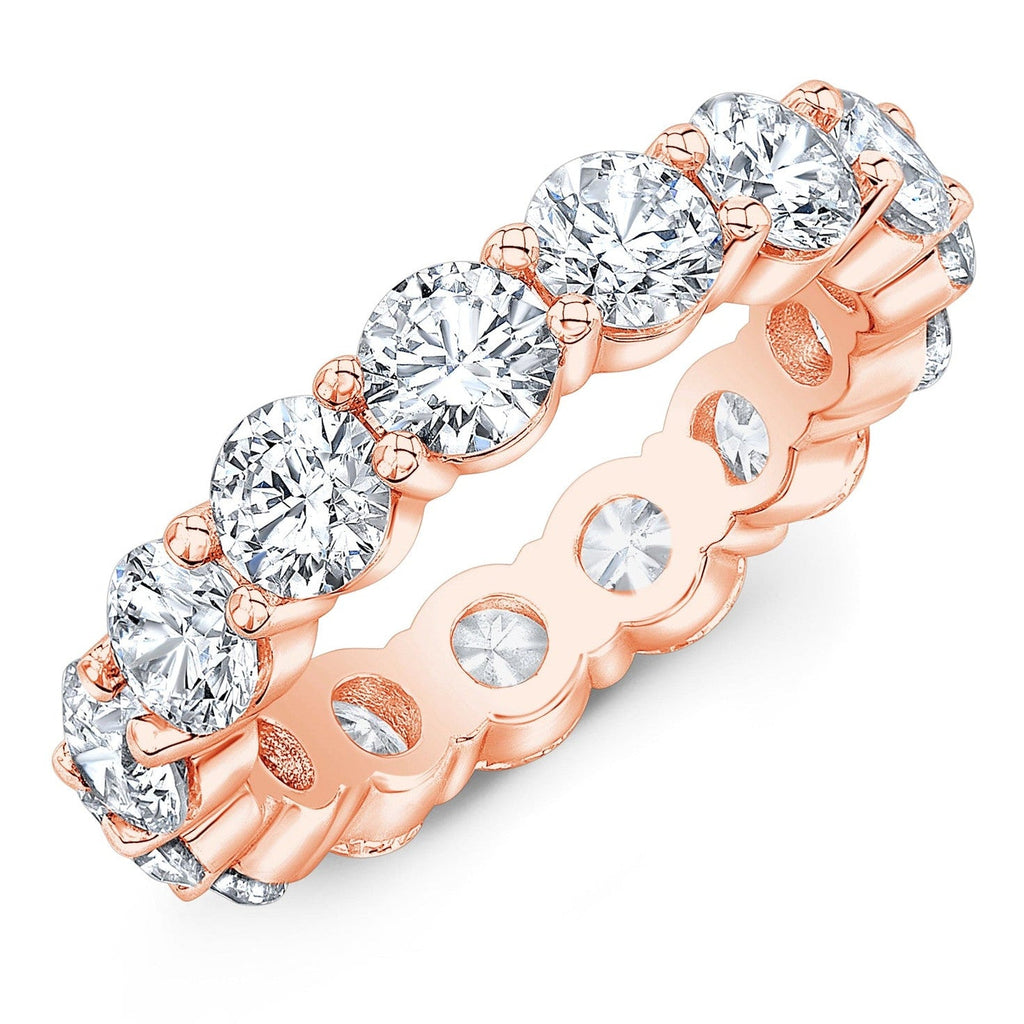 4.00 Ct Round Cut Created Moissanite Classic Eternity Band in 14k Gold Overlay