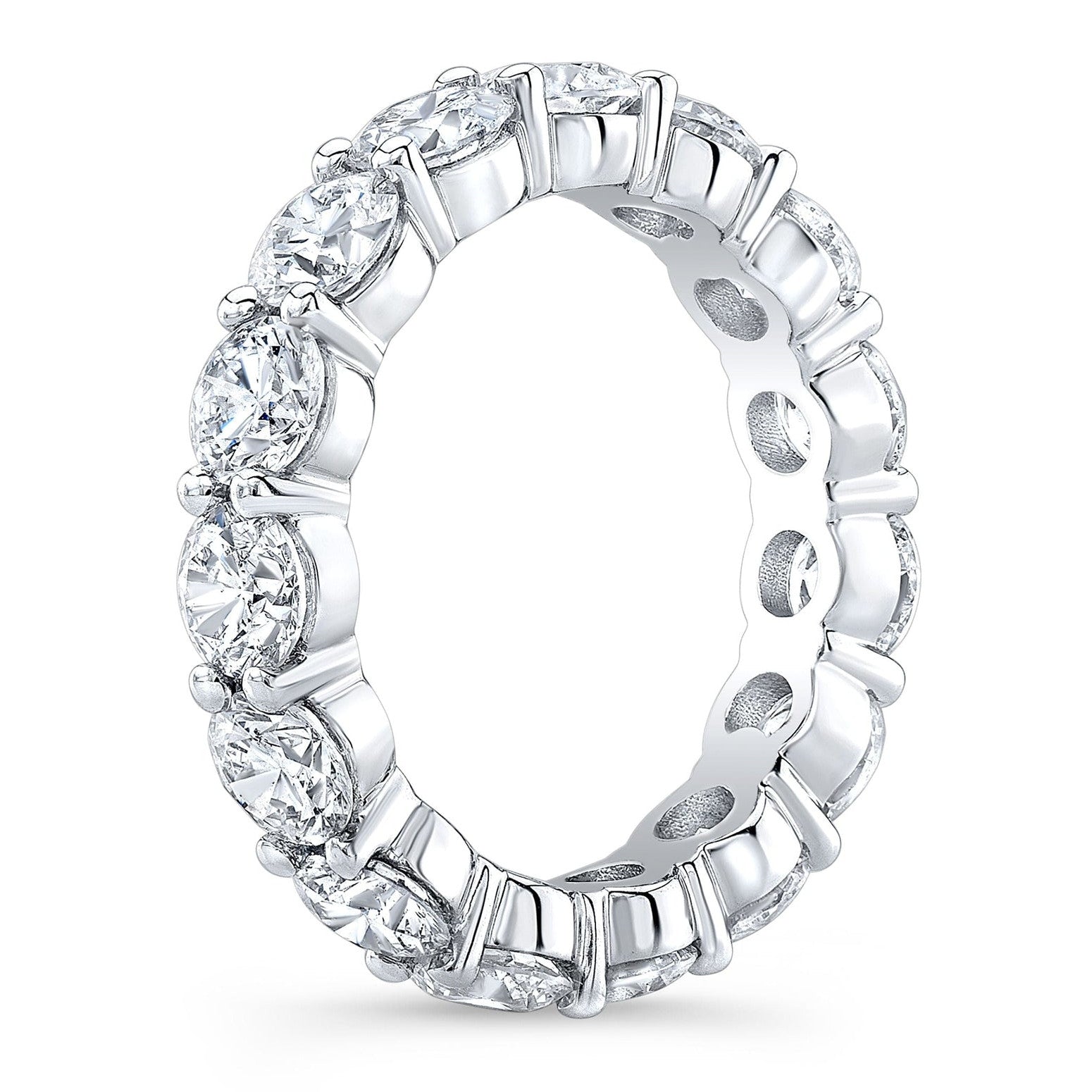 4.00 Ct Round Cut Created Moissanite Classic Eternity Band in 14k Gold Overlay