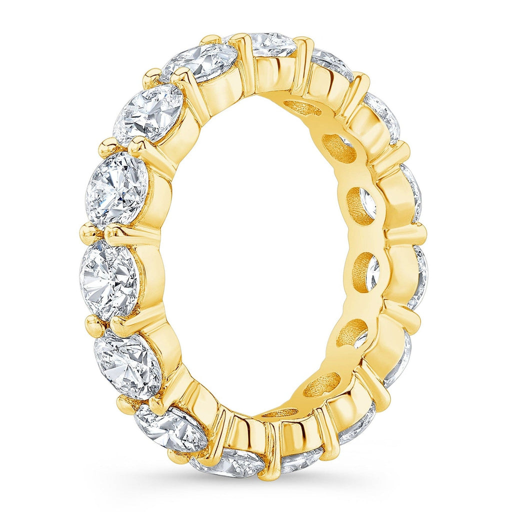 4.00 Ct Round Cut Created Moissanite Classic Eternity Band in 14k Gold Overlay