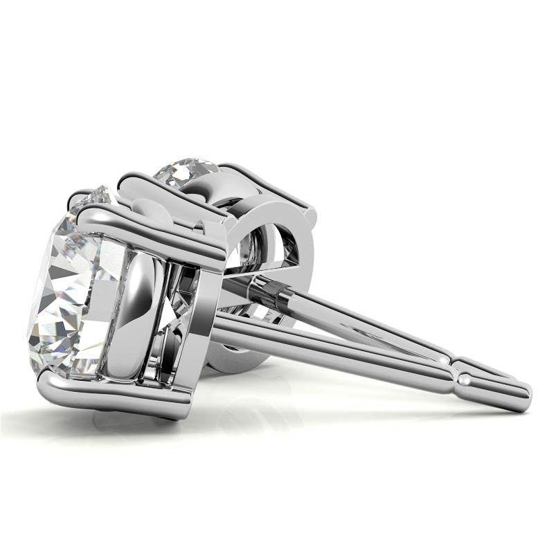 2CTW Lab Created Moissanite Stud Earrings (G-VS) in Choice of 14K White Gold or Yellow Gold