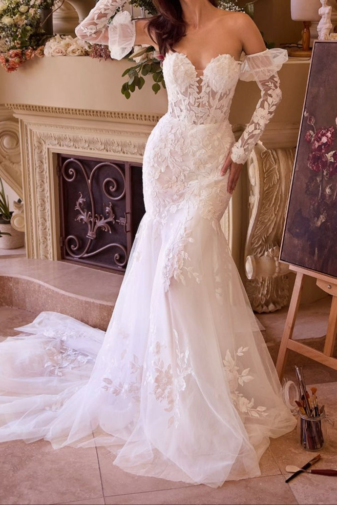 Strapless Mermaid Bridal Gown & Sleeves